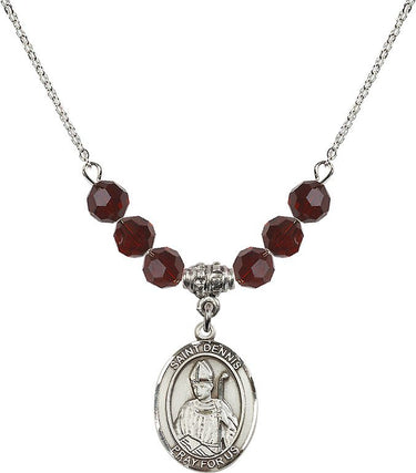St. Dennis Birthstone Necklace | 3/4 inch | 6mm Beads