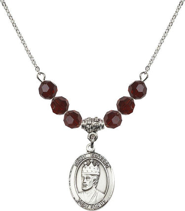 St. Edward the Confessor Birthstone Necklace | 3/4 inch