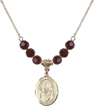 St. David of Wales Birthstone Necklace | 3/4 inch | 6mm Beads