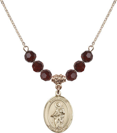 St. Jane of Valois Birthstone Necklace | 3/4 inch | 6mm Beads
