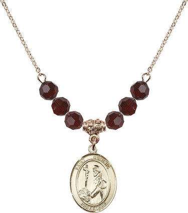 St. Dominic de Guzman Birthstone Necklace | 3/4 inch | 6mm Beads
