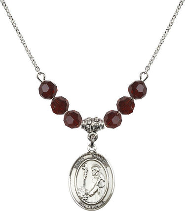 St. Dominic de Guzman Birthstone Necklace | 3/4 inch | 6mm Beads