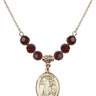 Saint Elmo Birthstone Necklace | 3/4 inch | 6mm Beads  Garnet 14kt Gold Filled