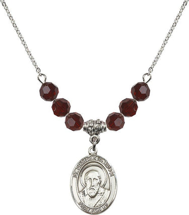 St. Francis de Sales Birthstone Necklace | 3/4 inch | 6mm Beads