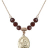 Saint Francis Xavier Birthstone Necklace | 3/4 inch | 6mm Beads  Garnet 14kt Gold Filled