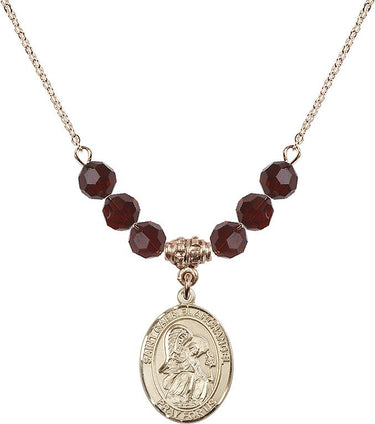 Collar con la piedra natal de San Gabriel Arcángel | 3/4 pulgada | Cuentas de 6 mm
