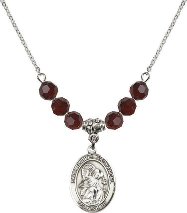 Collar con la piedra natal de San Gabriel Arcángel | 3/4 pulgada | Cuentas de 6 mm
