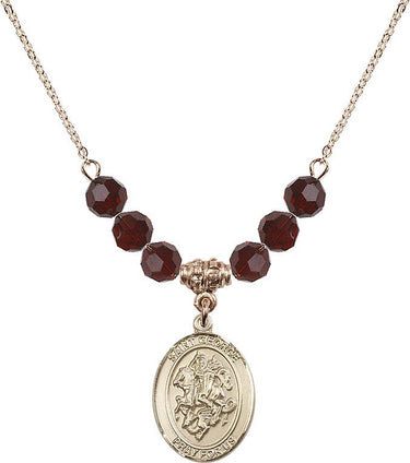 Collar de piedra natal de San Jorge | 1,9 cm | Cuentas de 6 mm