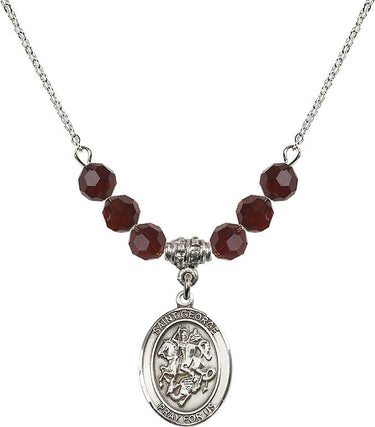 Collar de piedra natal de San Jorge | 1,9 cm | Cuentas de 6 mm