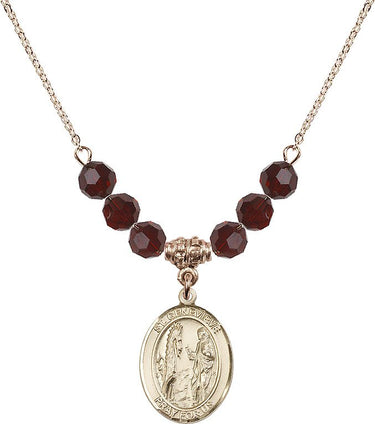 St. Genevieve Birthstone Necklace | 3/4 inch | 6mm Beads