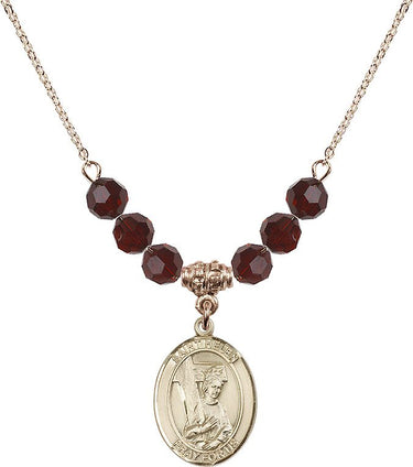 Collar de Santa Elena con piedra de nacimiento | 1,9 cm | Cuentas de 6 mm