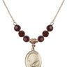 Holy Spirit Birthstone Necklace | 3/4 inch | 6mm Beads  Garnet 14kt Gold Filled