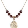 Saint Hubert of Liege Birthstone Necklace | 3/4 inch | 6mm Beads  Garnet 14kt Gold Filled