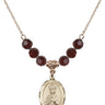 Saint Henry II Birthstone Necklace | 3/4 inch | 6mm Beads  Garnet 14kt Gold Filled