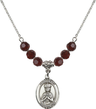 Collar de piedra natal de San Enrique II | 1.9 cm | Cuentas de 6 mm