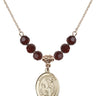 Saint James the Greater Birthstone Necklace | 3/4 inch | 6mm Beads  Garnet 14kt Gold Filled
