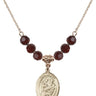 Saint Jason Birthstone Necklace | 3/4 inch | 6mm Beads  Garnet 14kt Gold Filled