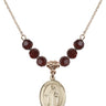 Saint Justin Birthstone Necklace | 3/4 inch | 6mm Beads  Garnet 14kt Gold Filled