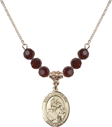 Saint Joan of Arc Birthstone Necklace | 3/4 inch | 6mm Beads