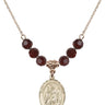 Saint John the Baptist Birthstone Necklace | 3/4 inch | 6mm Beads  Garnet 14kt Gold Filled