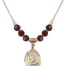 Saint John Bosco Birthstone Necklace | 3/4 inch | 6mm Beads  Garnet 14kt Gold Filled