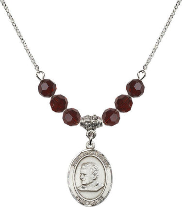 Saint John Bosco Birthstone Necklace | 3/4 inch | 6mm Beads