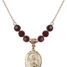 Saint John the Apostle Birthstone Necklace | 3/4 inch | 6mm Beads  Garnet 14kt Gold Filled