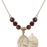 Saint Joseph of Cupertino Birthstone Necklace | 3/4 inch | 6mm Beads  Garnet 14kt Gold Filled