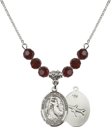 Saint Joseph of Cupertino Birthstone Necklace | 3/4 inch | 6mm Beads