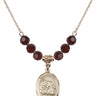Saint Joshua Birthstone Necklace | 3/4 inch | 6mm Beads  Garnet 14kt Gold Filled