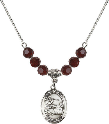 Saint Joshua Birthstone Necklace | 3/4 inch | 6mm Beads