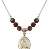 Saint Kateri Tekakwitha Birthstone Necklace | 3/4 inch | 6mm Beads  Garnet 14kt Gold Filled