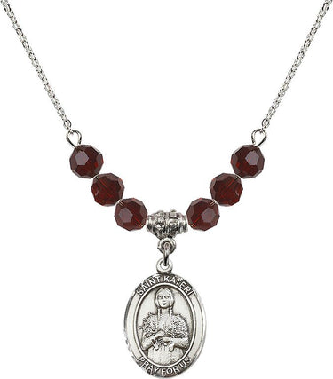 Saint Kateri Tekakwitha Birthstone Necklace | 3/4 inch | 6mm Beads | N30-8061