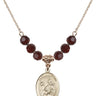 Saint Kevin Birthstone Necklace | 3/4 inch | 6mm Beads  Garnet 14kt Gold Filled