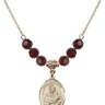Saint Lawrence Birthstone Necklace | 3/4 inch | 6mm Beads  Garnet 14kt Gold Filled
