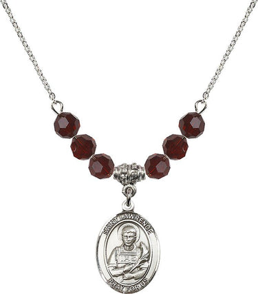 Saint Lawrence Birthstone Necklace | 3/4 inch | 6mm Beads
