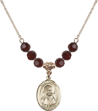 Saint Louise de Marillac Birthstone Necklace | 3/4 inch | 6mm Beads