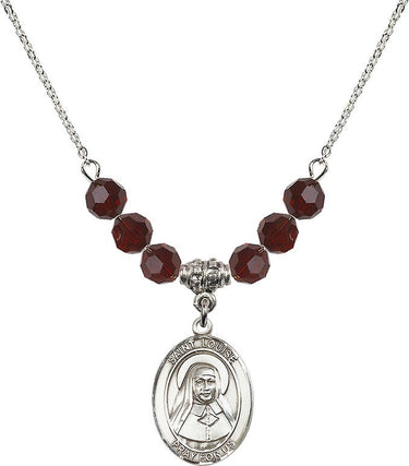 Saint Louise de Marillac Birthstone Necklace | 3/4 inch | 6mm Beads