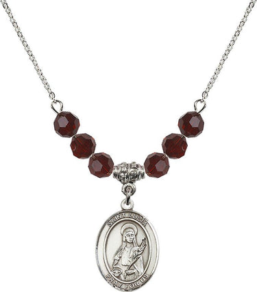 Saint Lucia of Syracuse Birthstone Necklace | 3/4 inch | 6mm Beads