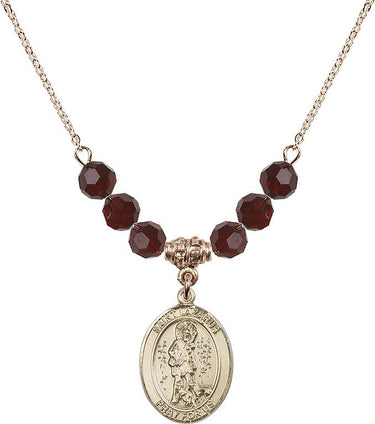Saint Lazarus Birthstone Necklace | 3/4 inch | 6mm Beads