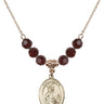 Saint Kilian Birthstone Necklace | 3/4 inch | 6mm Beads  Garnet 14kt Gold Filled