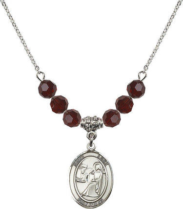 Saint Luke the Apostle Birthstone Necklace | 3/4 inch | 6mm Beads