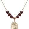 Saint Mark the Evangelist Birthstone Necklace | 3/4 inch | 6mm Beads  Garnet 14kt Gold Filled