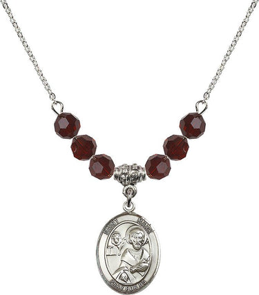 Saint Mark the Evangelist Birthstone Necklace | 3/4 inch | 6mm Beads