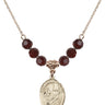 Saint Mary Magdalene Birthstone Necklace | 3/4 inch | 6mm Beads  Garnet 14kt Gold Filled