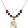 Saint Matthew the Apostle Birthstone Necklace | 3/4 inch | 6mm Beads  Garnet 14kt Gold Filled