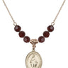 Miraculous Medal Birthstone Necklace | 3/4 inch | 6mm Beads  Garnet 14kt Gold Filled