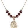 Saint Nicholas Birthstone Necklace | 3/4 inch | 6mm Beads  Garnet 14kt Gold Filled