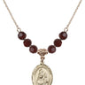 Our Lady of Loretto Birthstone Necklace | 3/4 inch | 6mm Beads  Garnet 14kt Gold Filled
