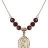 Saint Philip the Apostle Birthstone Necklace | 3/4 inch | 6mm Beads  Garnet 14kt Gold Filled